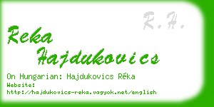 reka hajdukovics business card